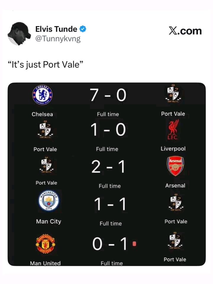It's just port vale😂😂
